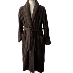 Restoration Hardware Robe Bathrobe‎ Mens Large Brown Cotton Thick Terry Flaw